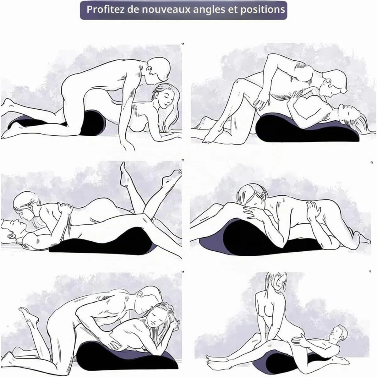Coussin sexuel gonflable en PVC floqué pour positionnement des couples