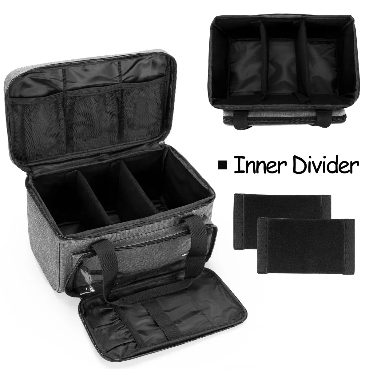 CURMIO Petit Boite de Premiers Secours, Sac d’Urgence pour Maison ou Voyage, Organisateur des Médicaments, Gris (Sac Vide, Brevet en Instance)