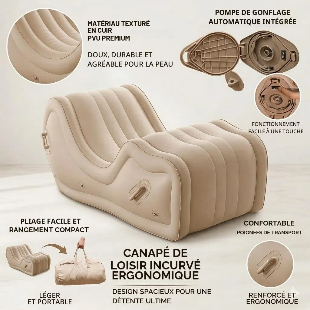 Canapé Gonflable Sexuel avec Pompe Électrique Automatique Mobilier BDSM Bondage pour Couples