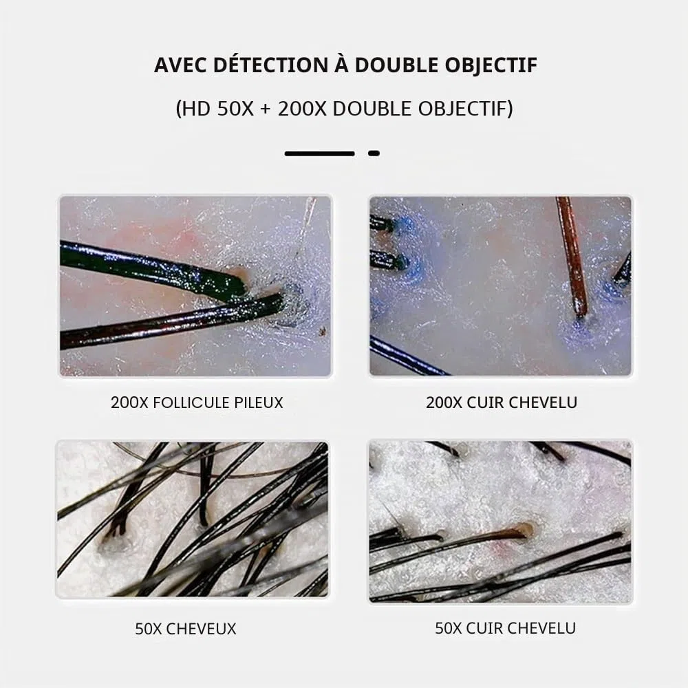 Analyseur de peau et cheveux HD LCD 11 pouces Détecteur follicules 50X/200X pour salon clinique