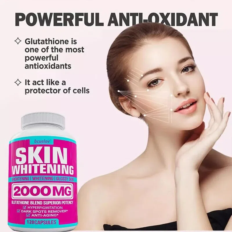 Glutathion Blanchiment de la peau 2000 mg (120 gélules) Support antioxydant puissant