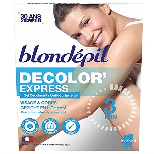BLONDEPIL Gel décolorant rapide visage corps 2x75mL Lot de 3