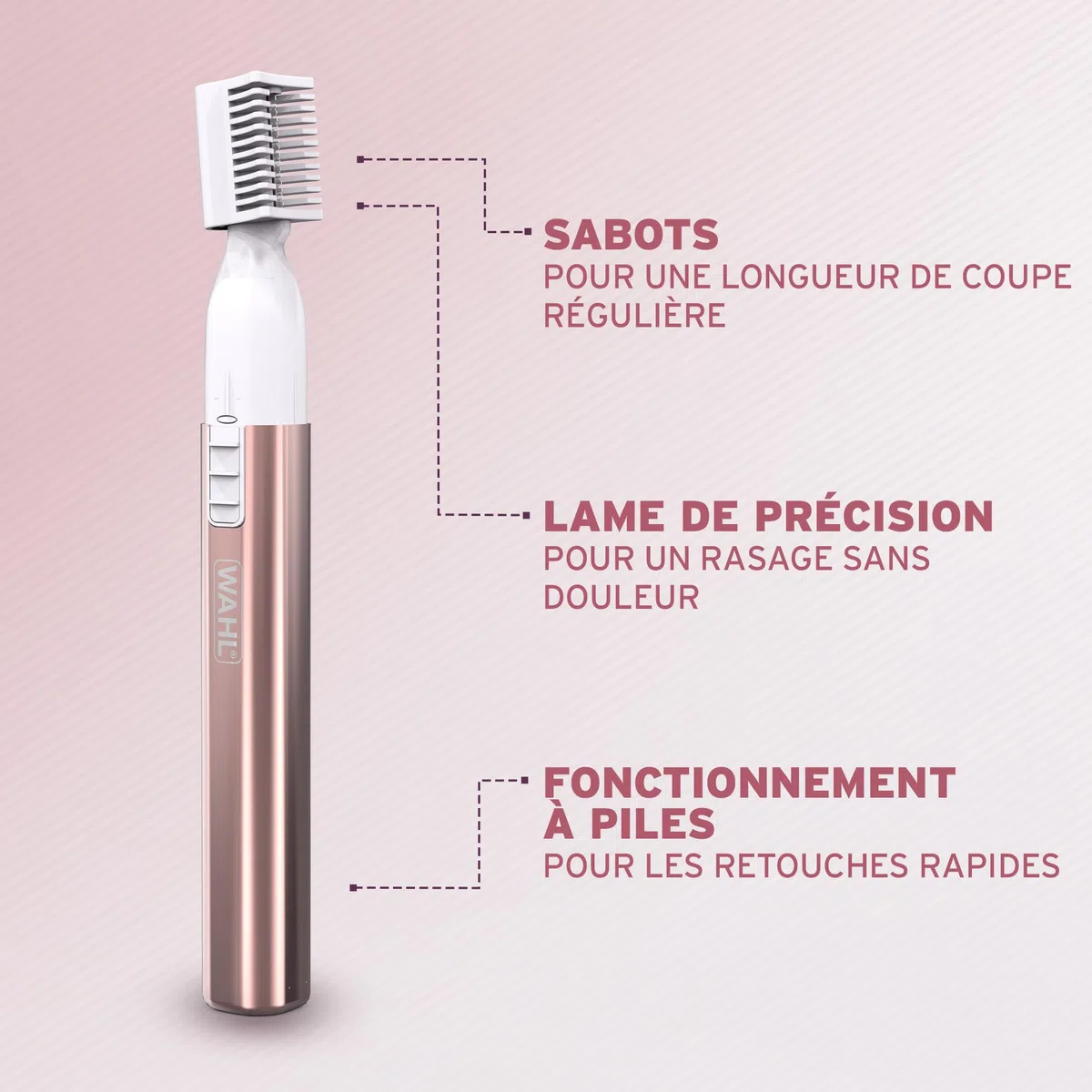 WAHL Shave & Smooth, Tondeuse pour femmes, rasoir pour femmes, tondeuse corporelle 2 en 1, tondeuse de précision pour sourcils, tondeuse corporelle rechargeable, confort et contrôle