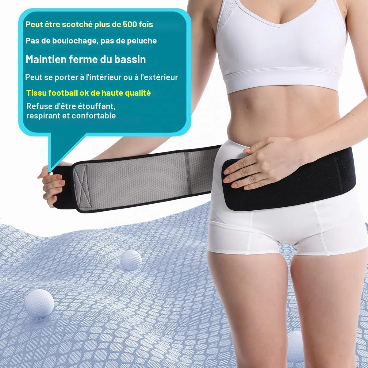 Ceinture de soutien pelvien pour femme - prolapsus utérin, vessie tombée, varices vulvaires, post-partum