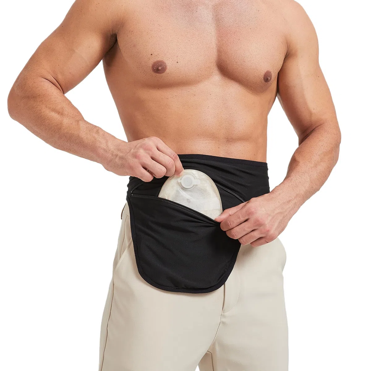 DERAYMI Ceinture de stomie invisible pour colostomie & ileostomie, soutien homme femme nageant en plein air XL