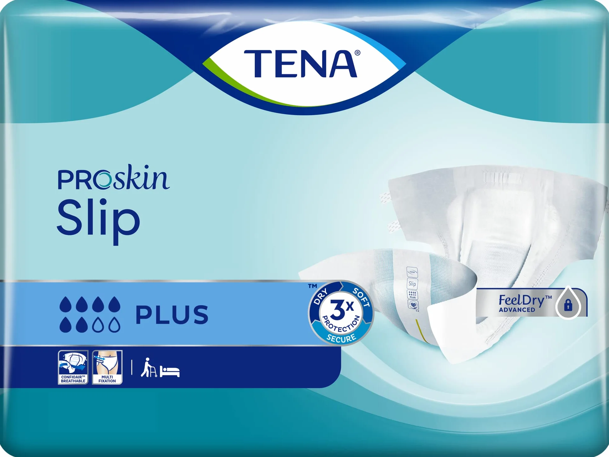 TENA SLIP PLUS CONFIOAIR SMALL - CARTON DE 3 SACHETS DE 30 PROTECTIONS