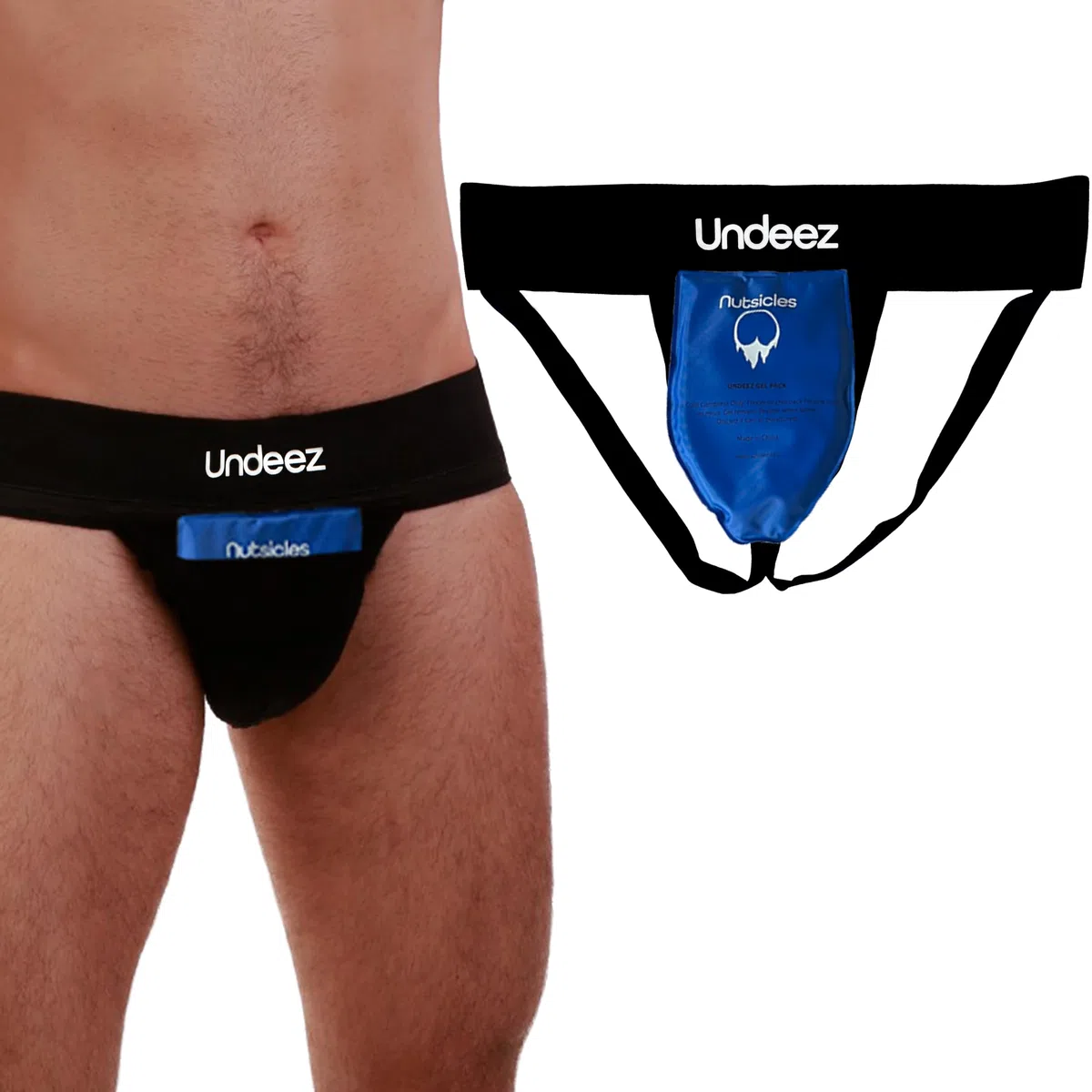 Undeez Sous-vêtement pour vasectomie avec 2 blocs de glace sur mesure et une sangle confortable pour le soutien testiculaire et le soulagement de la douleur