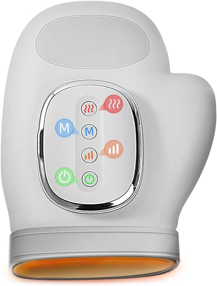 Masseur électrique pour les mains avec chaleur et compression, sans fil, 3 températures, 5 modes