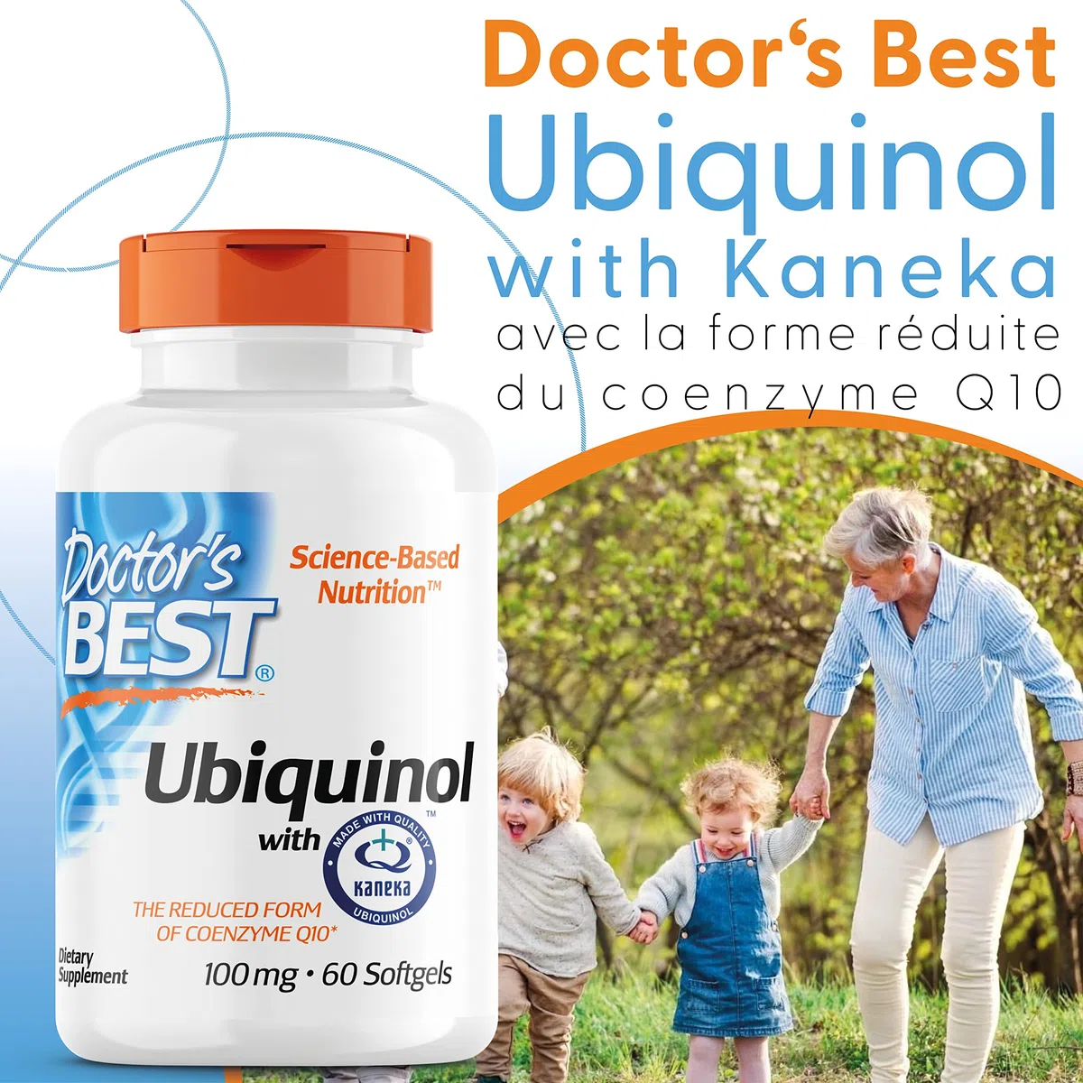 Doctor's Best, Ubiquinol avec Kaneka, Coenzyme Q10, 100 mg, 60 Capsules molles, Hautement Dosé, Sans Soja, Sans Gluten, Sans OGM, Végétal