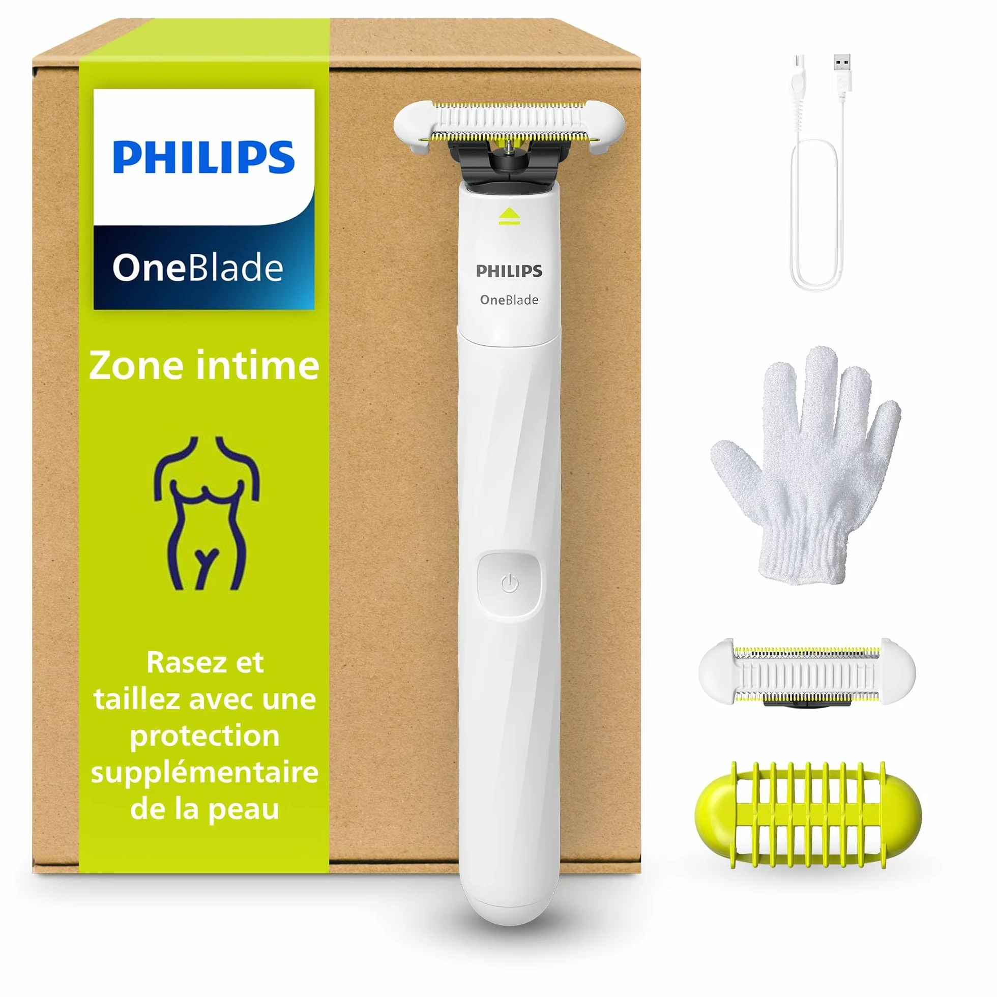 Philips OneBlade Intimate rasage intime protection cutanée supplémentaire modèle QP1924/28