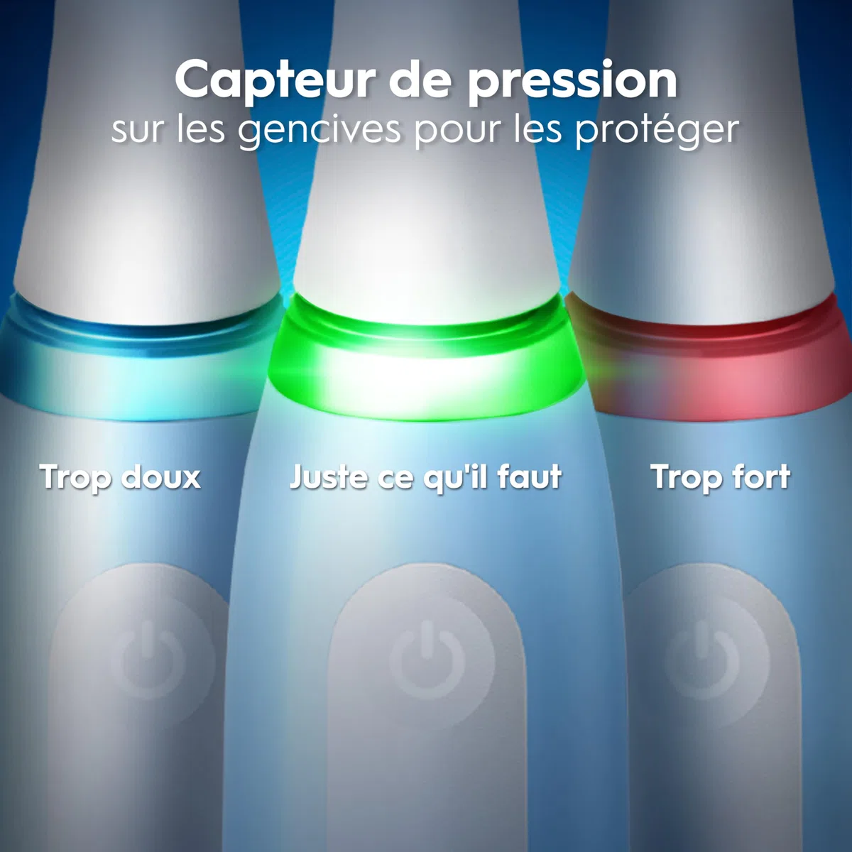 Oral-B Brosse à Dents Électrique iO 3 Bleue – 3 Brossettes, 3 Modes Douceur Blancheur, Capteur de Pression, Batterie Rechargeable