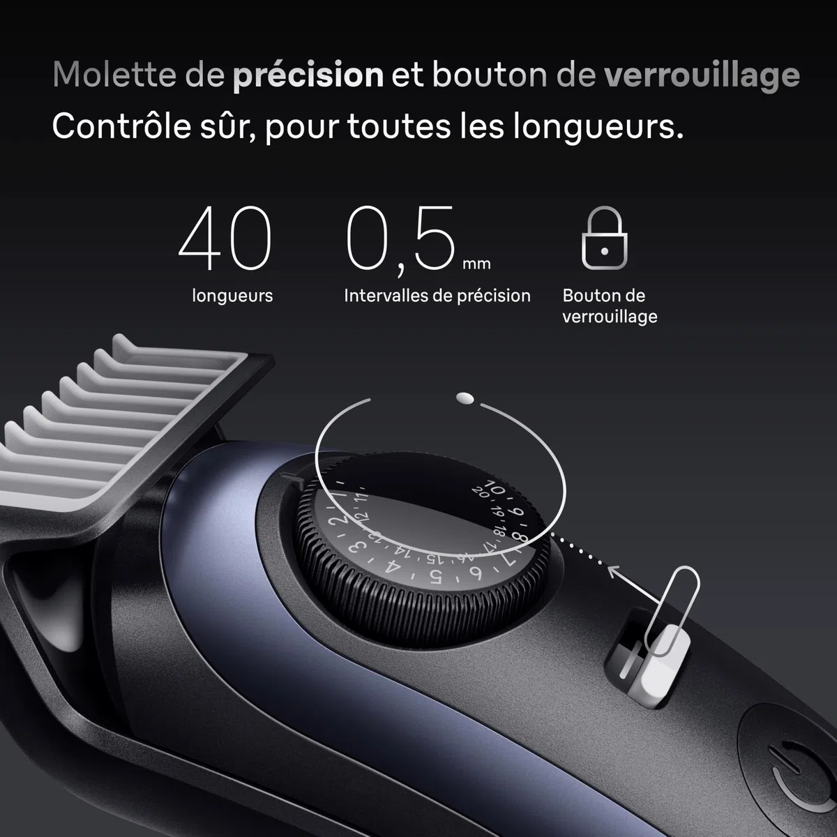 Braun Tondeuse Barbe Homme Series 7 BT7520, Bleue – Etanche, Batterie Rechargeable, Lame ProBlade, 40 Réglages de Longueur, Coffret avec +6 Outils de Barbier, Pochette