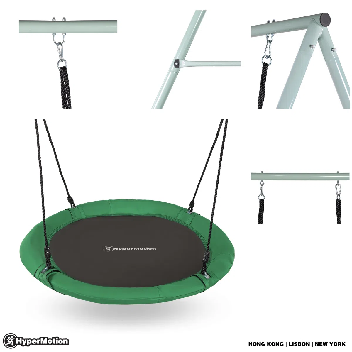 HyperMotion Nid de balançoire de Jardin avec Cadre – Amusement et détente en Plein air sûrs pour Les Enfants avec Design Durable