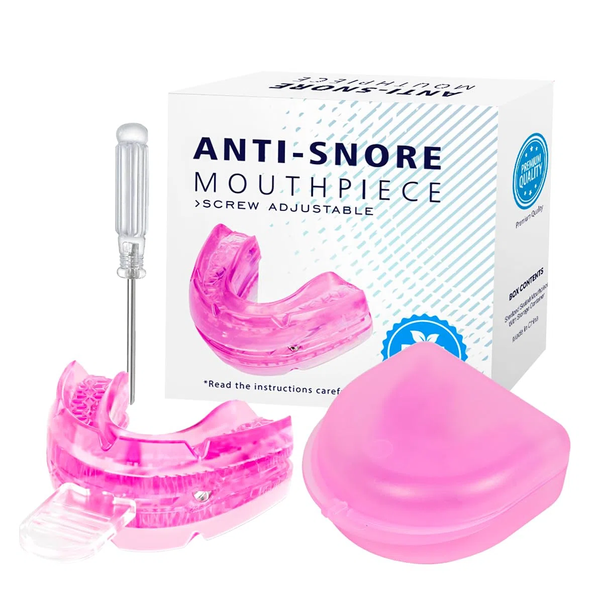 BuccoCare Orthèse D'avancée Mandibulaire Anti-Ronflement Précis Confort Doux Protections Dentaires (Rose)